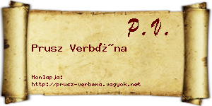 Prusz Verbéna névjegykártya